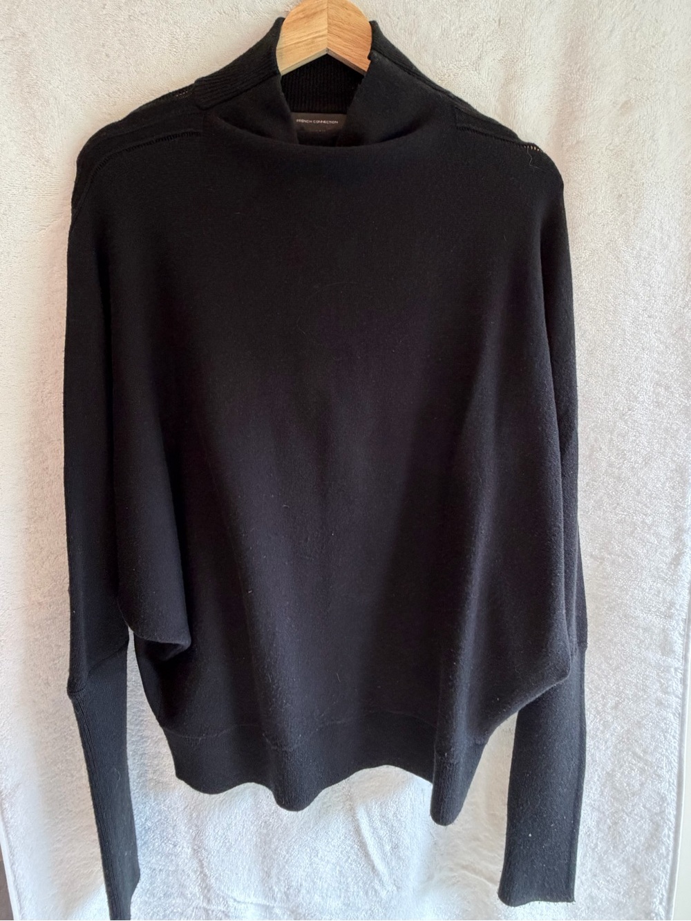 French Connection Black Funnel Neck Lightweight Sweater